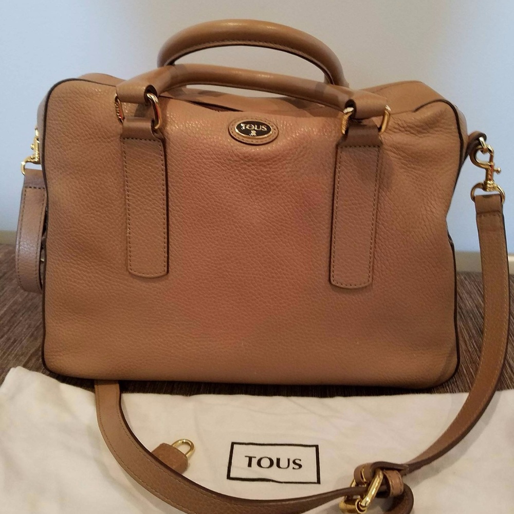 Authentic camel leather TOUS handbag